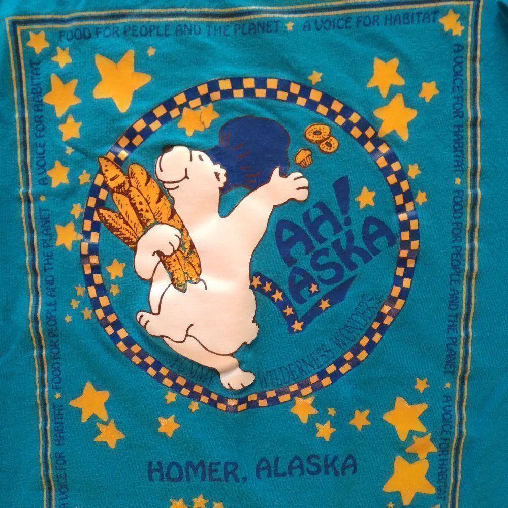 Vintage 90s Ah!laska Polar Bear Homer Alaska T-Shirt